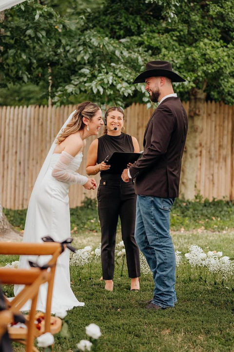 Wedding ceremony officiated by Jennifer Rueda Warnecki